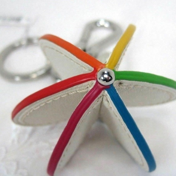 Coach Leather 3d Heart Bag Charm Key Fob Keychain - Picture 3 of 3